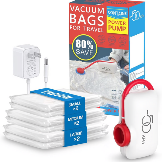 🔥6-Pack USB Electric Vacuum Compression Bags – Save Space, Travel Light!
