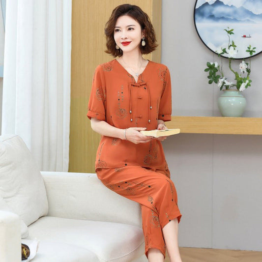 Leisure Printed Loose Two-Piece Set
