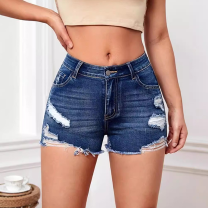 Women's Fashion High Waist Stretch Denim Shorts