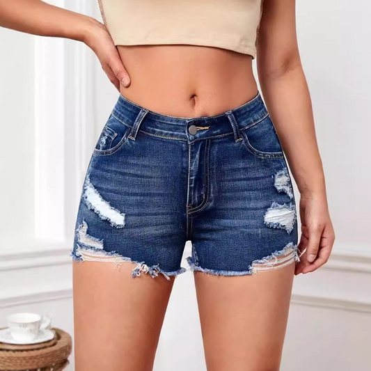 Women's Fashion High Waist Stretch Denim Shorts